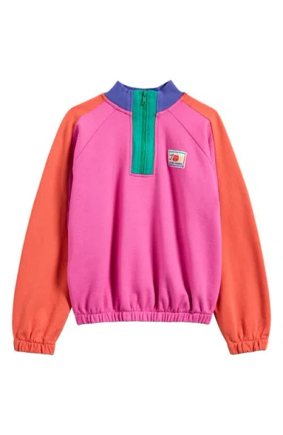Bobo Choses Kids' Smiling Colorblock Sweatshirt In Fuchsia