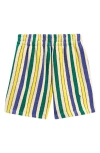 Bobo Choses Striped Cotton Terry Shorts In Off White