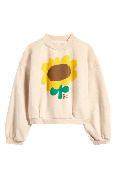 Bobo Choses Kids' Sunflower Crop Sweatshirt In White