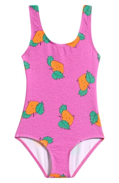 Bobo Choses Kids' Tangerine One-piece Swimsuit In Multi