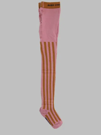 Bobo Choses Kids Thin Striped Cotton Tights In Multicolour
