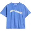 Bobo Choses Kids' Wavy Logo Organic Cotton Graphic T-shirt In Blue