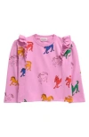 Bobo Choses Wonder Horse Ruffled Cotton Sweatshirt In Pink