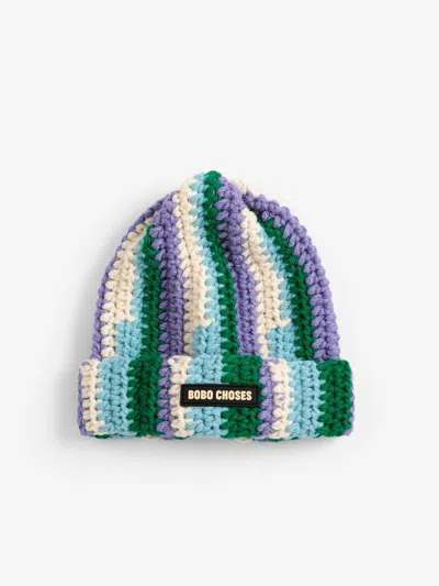 Bobo Choses Knit Beanie In Aqua Blue
