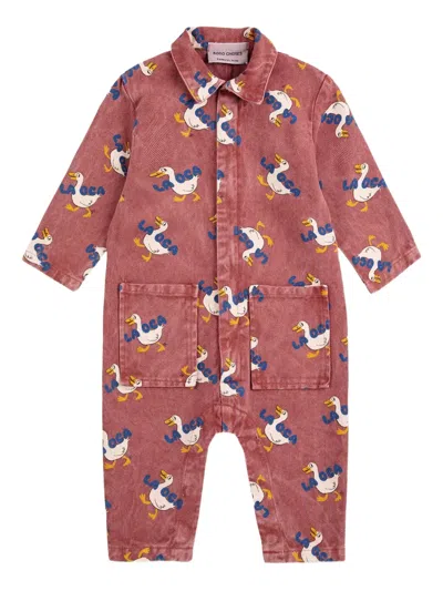 Bobo Choses Babies' La Oca Collared Jumpsuit In Pink
