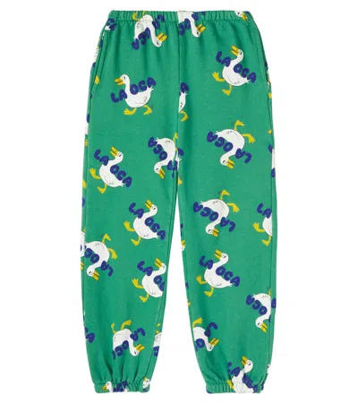 Bobo Choses Kids' La Oca Cotton Sweatpants In Green
