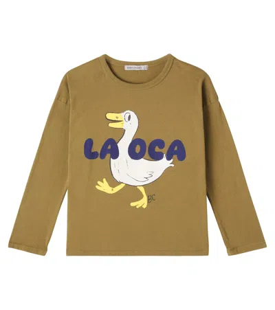 Bobo Choses Kids' La Oca Printed Cotton Jersey T-shirt In Green