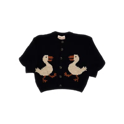 Bobo Choses 'la Oca' Wool-blend Cardigan Kids In Black