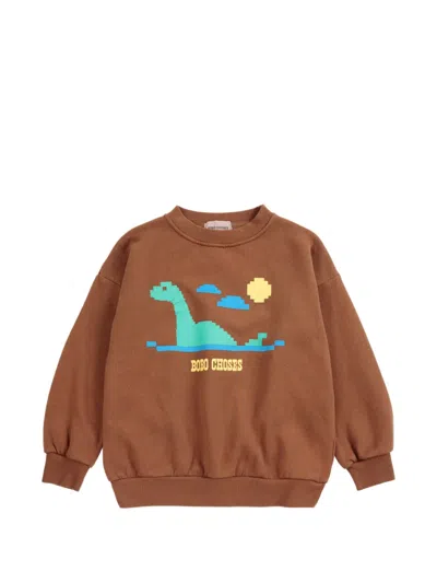 Bobo Choses Lake Monster Graphic-print Sweatshirt In Braun