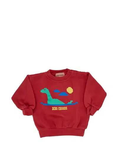 Bobo Choses Babies' Lake Monster Graphic-print Sweatshirt In Red