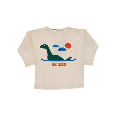 Bobo Choses Kids' 'lake Monster' T-shirt In Neutral