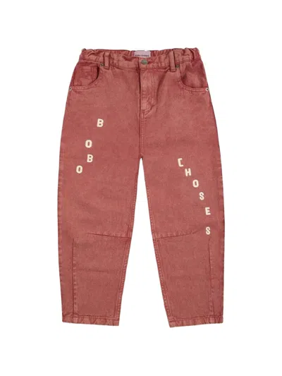 Bobo Choses Kids' Letters Jeans In Red