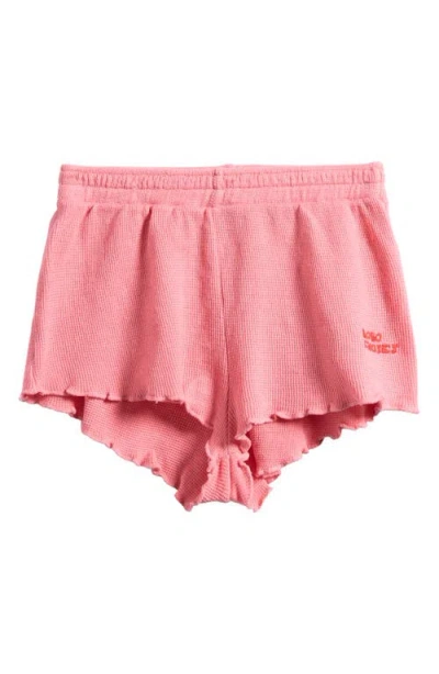 Bobo Choses Babies'  Lettuce Edge Organic Cotton Waffle Knit Shorts In Pink