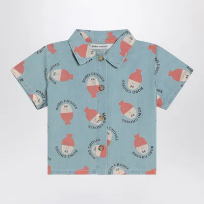 Bobo Choses Light Blue Morning Egg Shirt In Denim