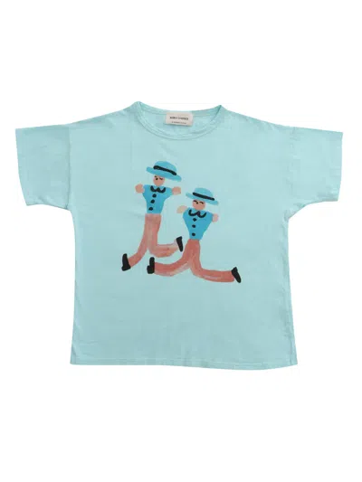 Bobo Choses Kids' Dancing Giants Cotton T-shirt In Light Blue