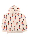 Bobo Choses Baby Little Tin Soldiers All Over Zipped Sweatshirt In Brown