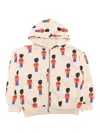 Bobo Choses Baby Little Tin Soldiers All Over Zipped Sweatshirt In Brown