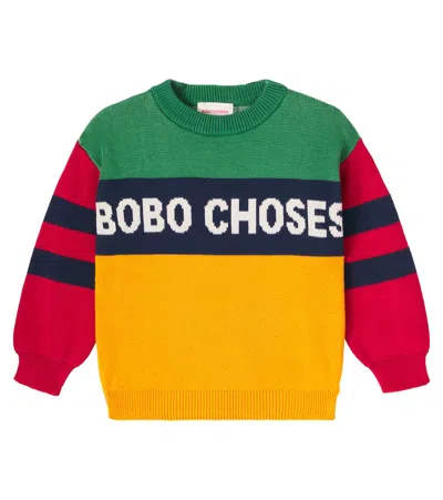 Bobo Choses Kids' Logo Colorblocked Cotton Sweater In Multi