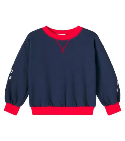 Bobo Choses Kids' Logo Colorblocked Cotton Sweatshirt In Blue