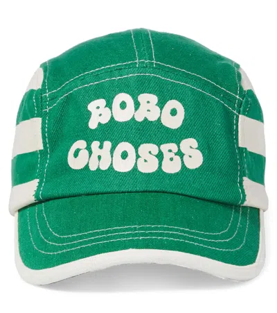 Bobo Choses Kids' Logo Cotton Baseball Cap In Green
