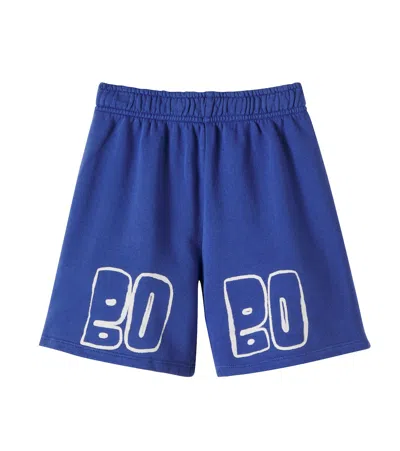 Bobo Choses Kids' Logo Cotton Bermuda Shorts In Blue