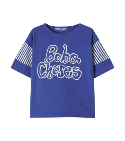 Bobo Choses Kids' Logo Cotton Jersey T-shirt In Blue