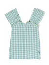 Bobo Choses Gingham Cotton And Linen Top In Blue