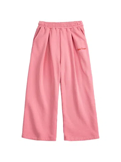 Bobo Choses Kids' Logo-embroidered Pleated Track Pants In Pink