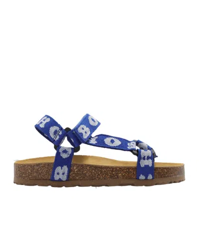 Bobo Choses Embroidered Logo Cotton Sandals In Blue
