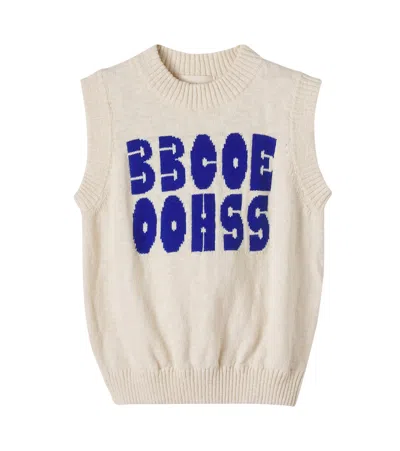 Bobo Choses Kids' Logo Knitted Cotton-blend Vest In Neutral