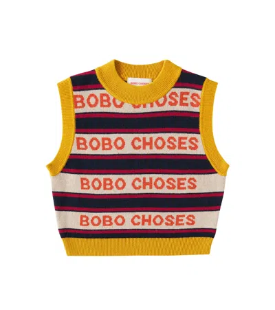Bobo Choses Kids' Logo Striped Vest In Multicolor