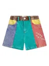 Bobo Choses Denim Shorts For Kids With Logo In Blue