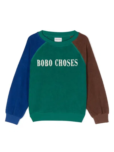 Bobo Choses Kids' Logo Cotton Sweatshirt In Green
