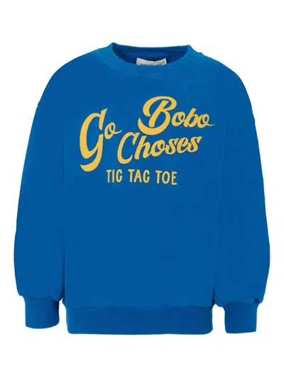 Bobo Choses Kids' Logo-print Cotton Sweatshirt In Blue