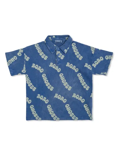 Bobo Choses Kids' Logo-print Polo Shirt In Blue