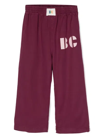 Bobo Choses Kids' Logo-print Straight-leg Trousers In Purple