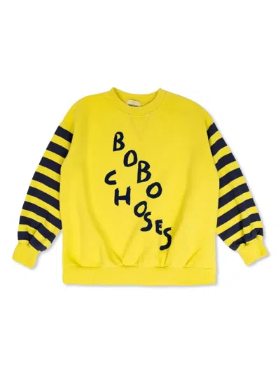 Bobo Choses Kids' Logo-print Sweatshirt In Yellow