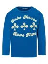 Bobo Choses Light Blue T-shirt For Kids With Logo In Blue