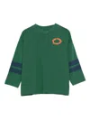 Bobo Choses Logo-print Three-quarter Sleeve Top In Green