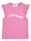 Bobo Choses Pink Tank Top For Girl With Logo In Rosa