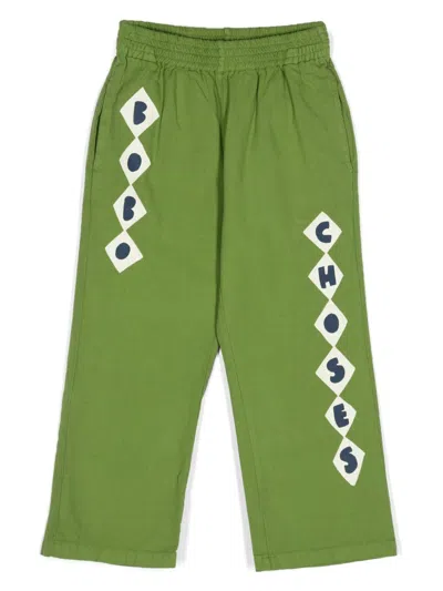 Bobo Choses Kids' Logo-print Trousers In Olive