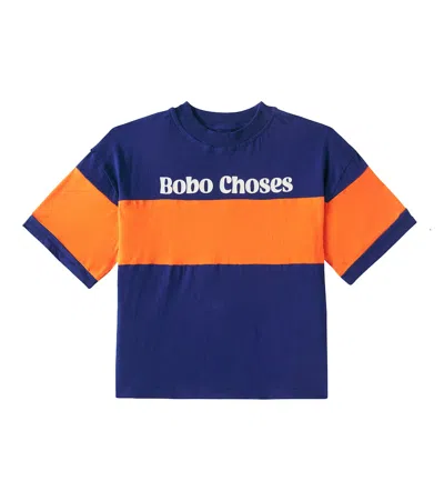 Bobo Choses Kids' Logo Printed Cotton T-shirt In Blue