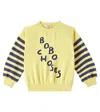 Bobo Choses Logo Striped Cotton Jersey Sweatshirt In Yellow
