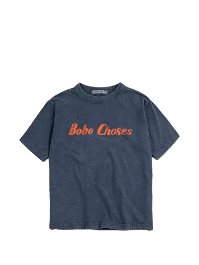 Bobo Choses Kids'  Logo T-shirt In Blue