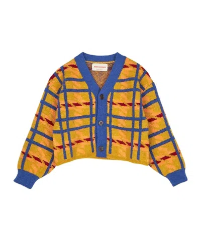 Bobo Choses Logo-embroidered Cardigan In Yellow