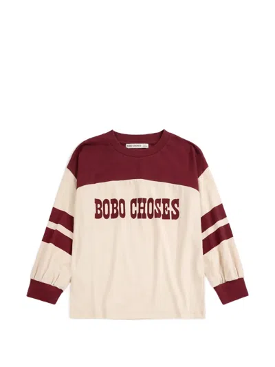 Bobo Choses Kids' Logo-print Colour-block Long-sleeved T-shirt In Multi