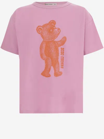 Bobo Choses Logo-print Cotton T-shirt In Pink