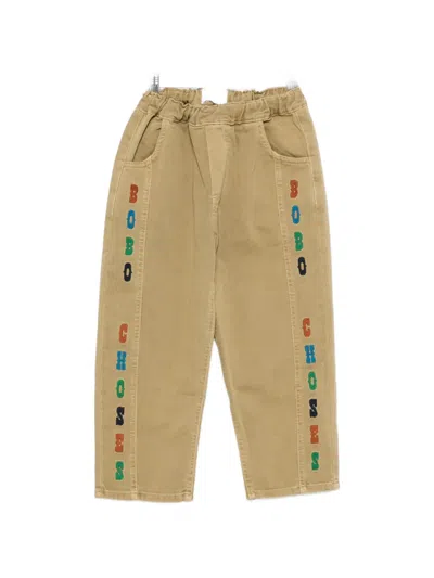 Bobo Choses Kids' Logo-print Elasticated-waist Trousers In Brown