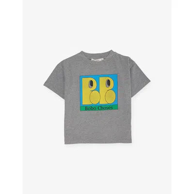 Bobo Choses Kids' Logo-print Short-sleeve Cotton T-shirt 2-9 In Heather Grey