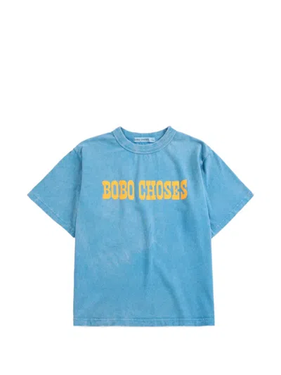 Bobo Choses Logo-print Short-sleeve T-shirt In 蓝色